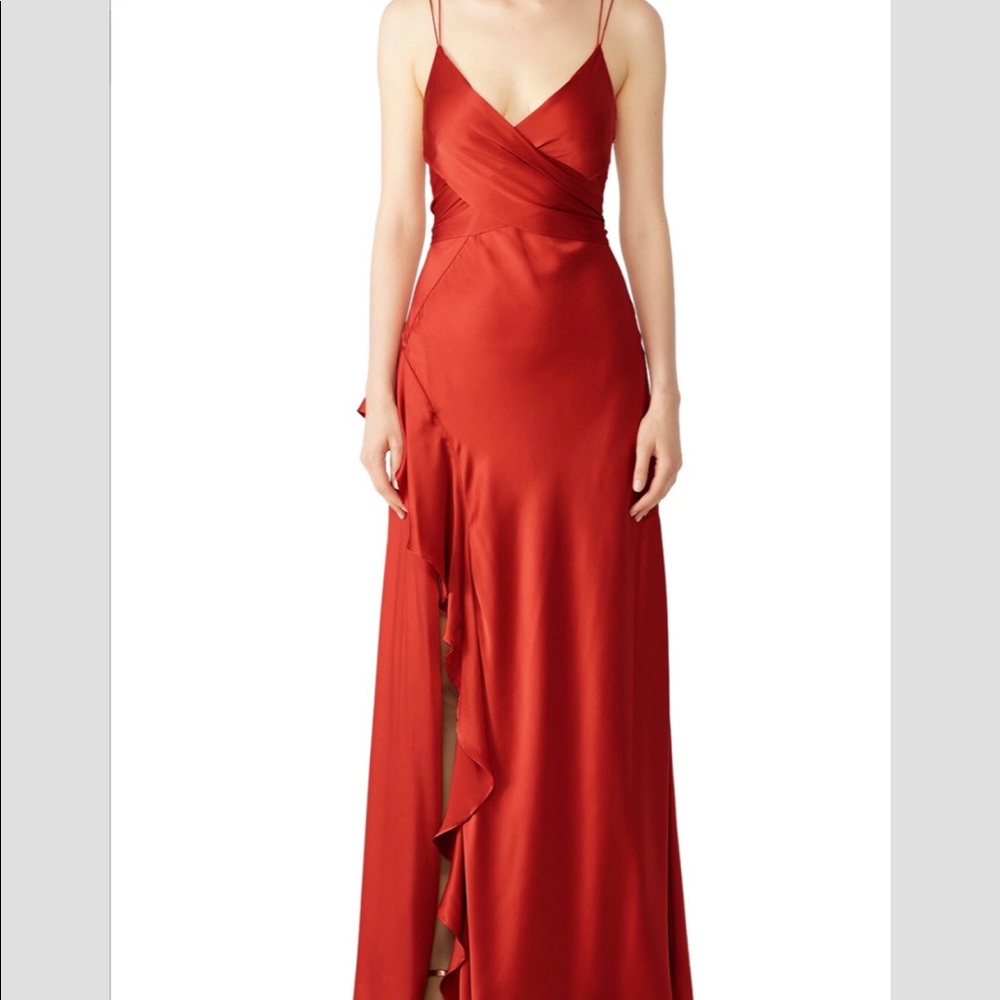Rust Front Tie Maxi Dress